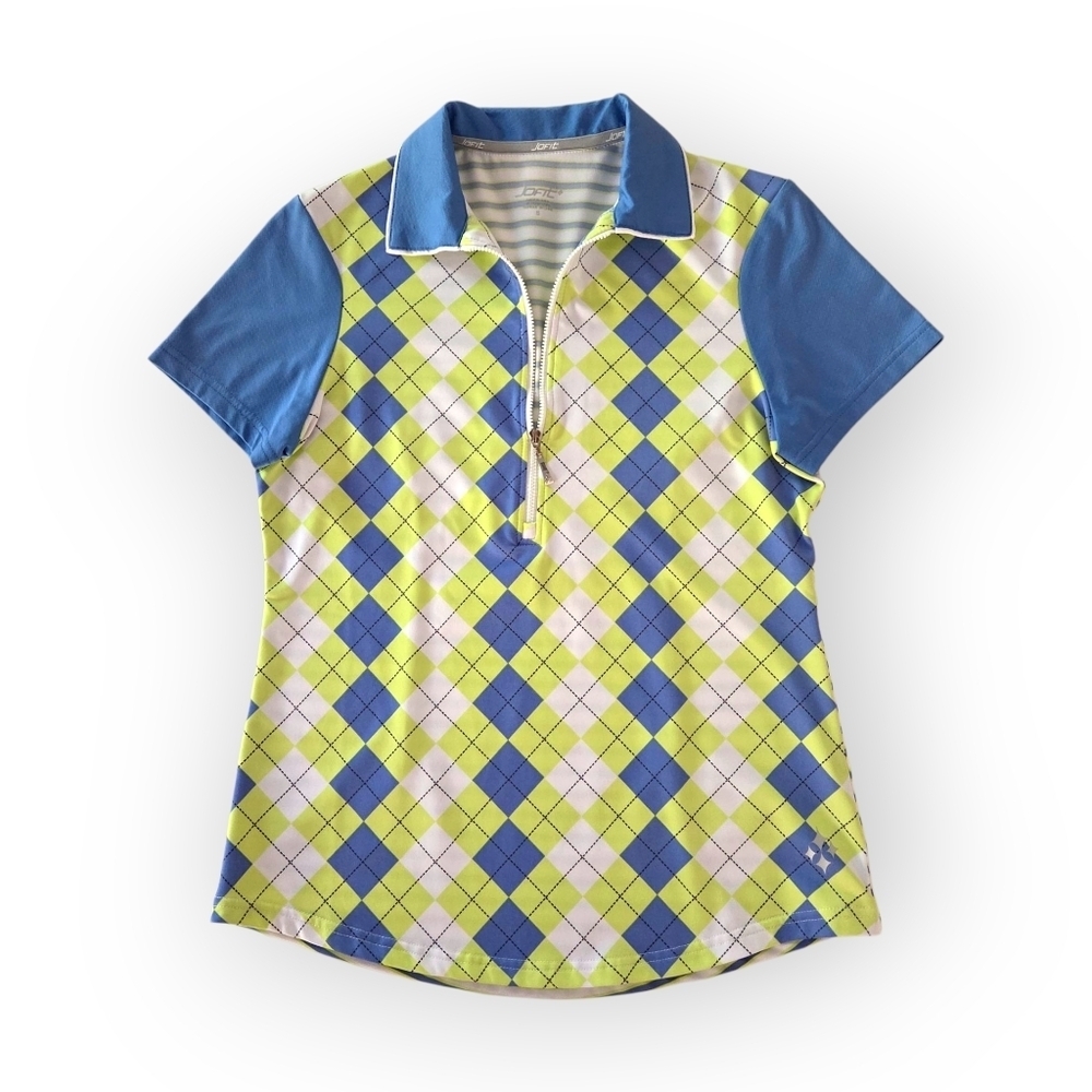 JOFIT Striped Argyle Polo Golf Tennis Club Shir Small